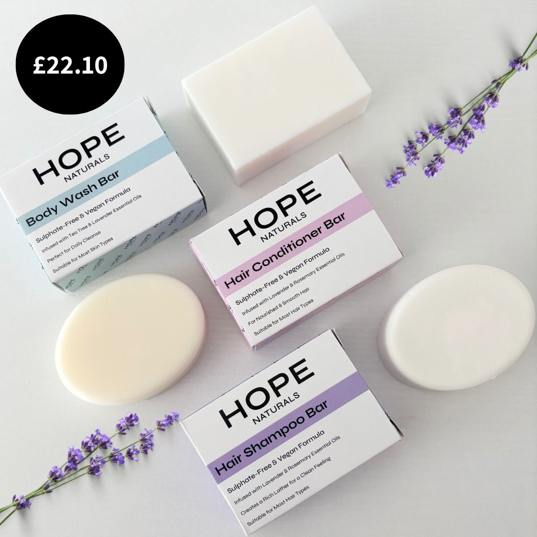 Shower Cleansing Box – Eco-Friendly Subscription, 15% Off, Shampoo, Conditioner & Body Wash Bars, Natural, Vegan, Plastic-Free, Sulphate-Free