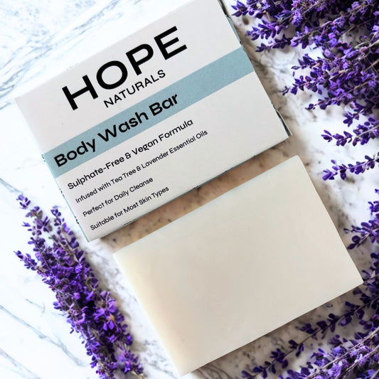 Body Wash Bar: Tea Tree & Lavender, Natural, Vegan, Plastic-Free, Sulphate-Free, Made in UK