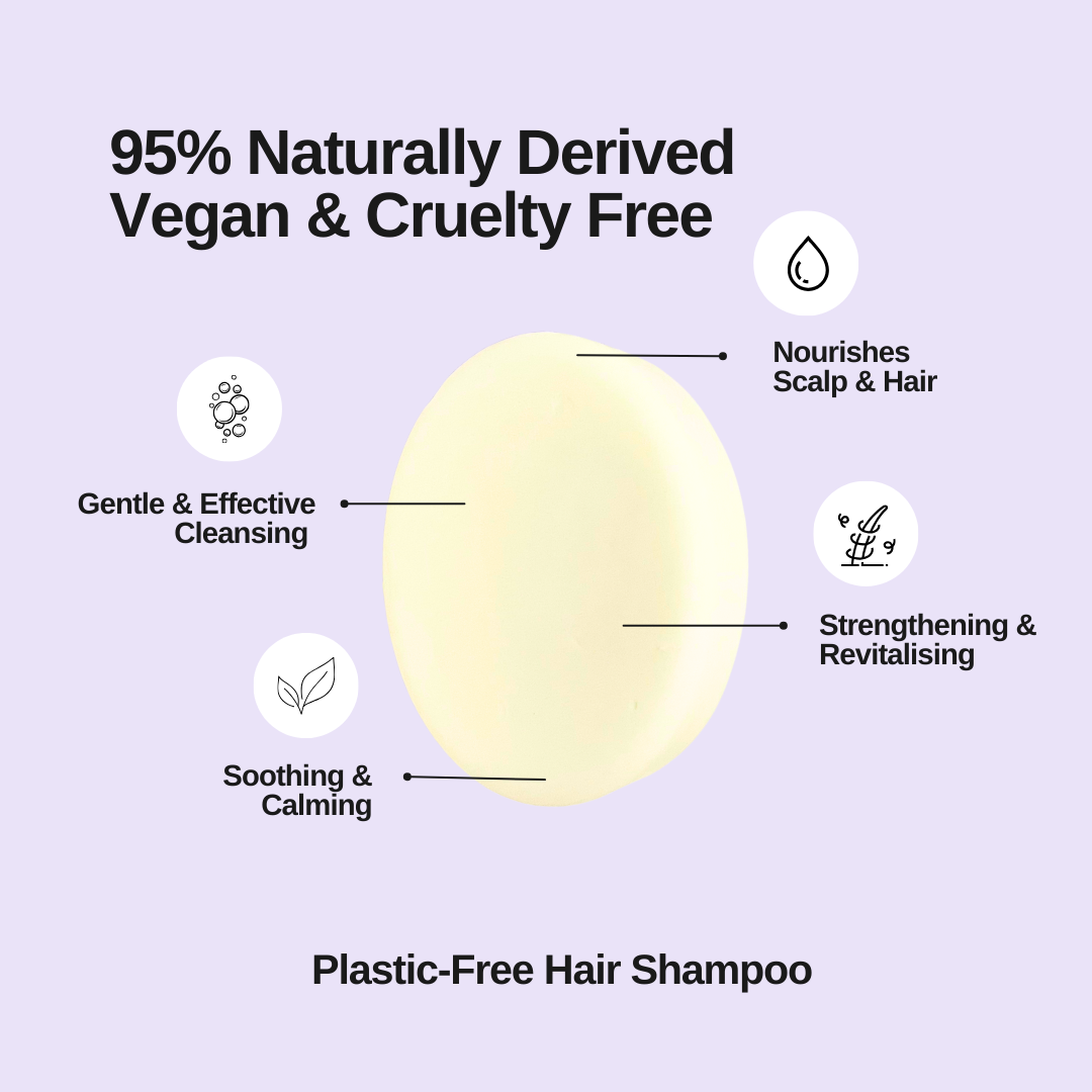 Eco Friendly Shampoo Bar – Plastic Free Solid Haircare – Hope Naturals UK - Sulphate Free - Natural - Essential Oils Lavender, Rosemary - Haircare