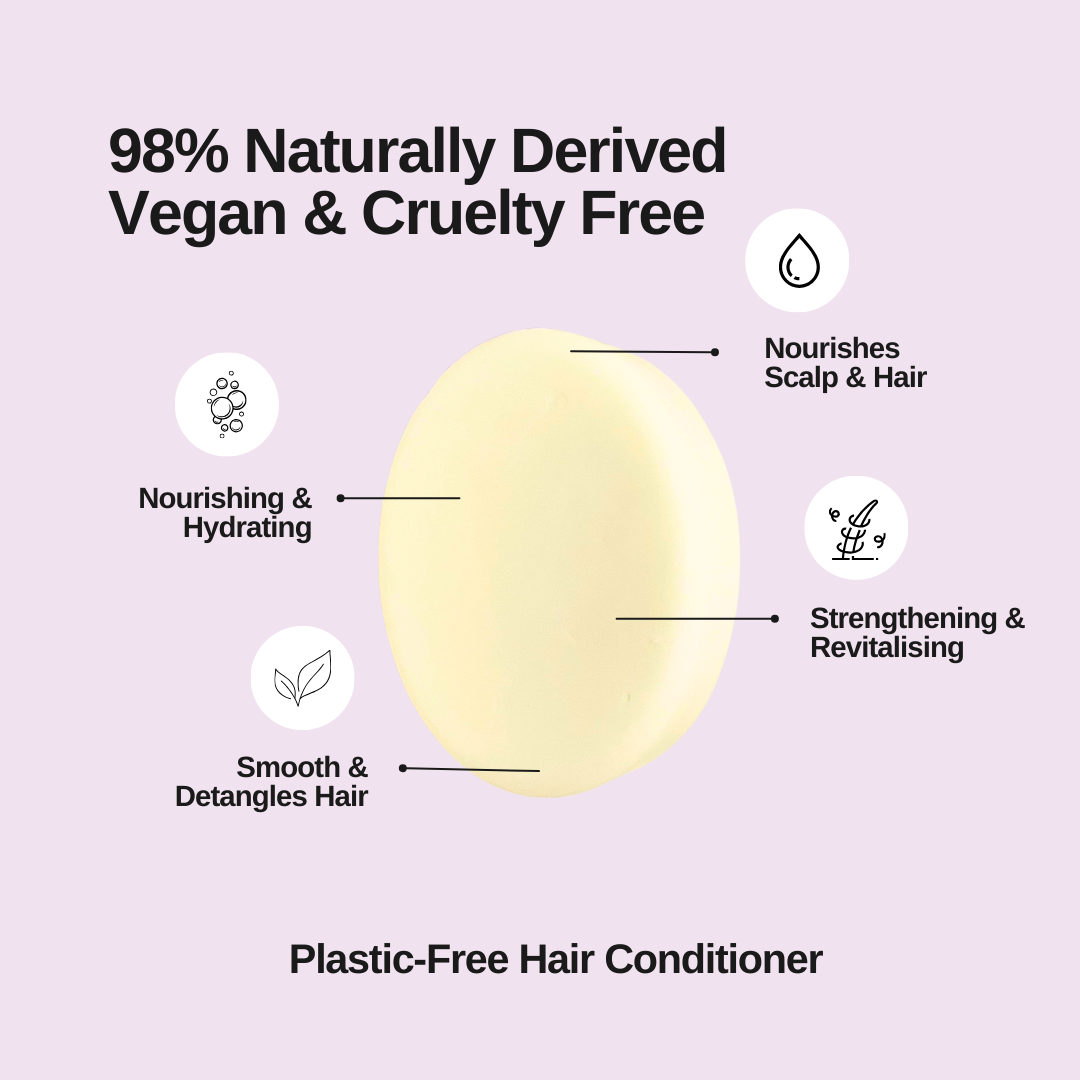 Hope Naturals Plastic Free Conditioner Bar – Natural Vegan Haircare – Made in the UK - Sulphate Free - Essential Oils - Lavender, Rosemary