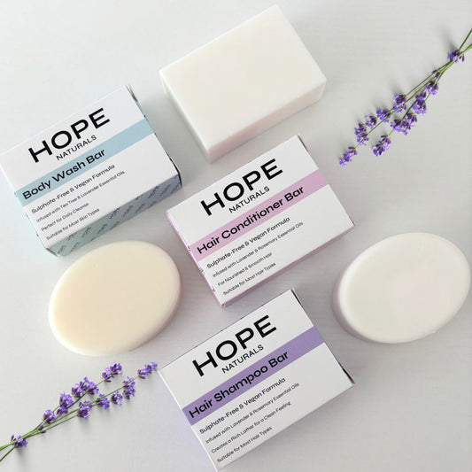Shower Cleansing Box – Eco-Friendly Subscription, Wellness in a Box, Shampoo, Conditioner & Body Wash Bars, Natural, Vegan, Plastic-Free, Sulphate-Free, Made in the UK