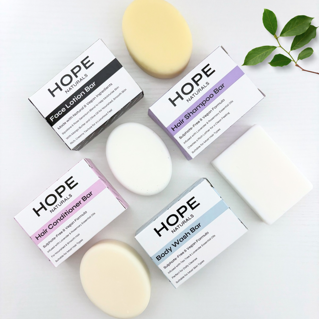 Hair & Body Care Box – Eco-Friendly Subscription, Wellness in a Box, Shampoo, Conditioner, Body Wash & Moisturiser, Plastic-Free, Sulphate Free, Made in the UK