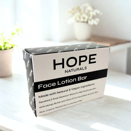 Face Moisturising Lotion Bar: Rose Geranium, Natural, Vegan, Plastic-Free, Sulphate-Free, Moisturiser, Made in UK