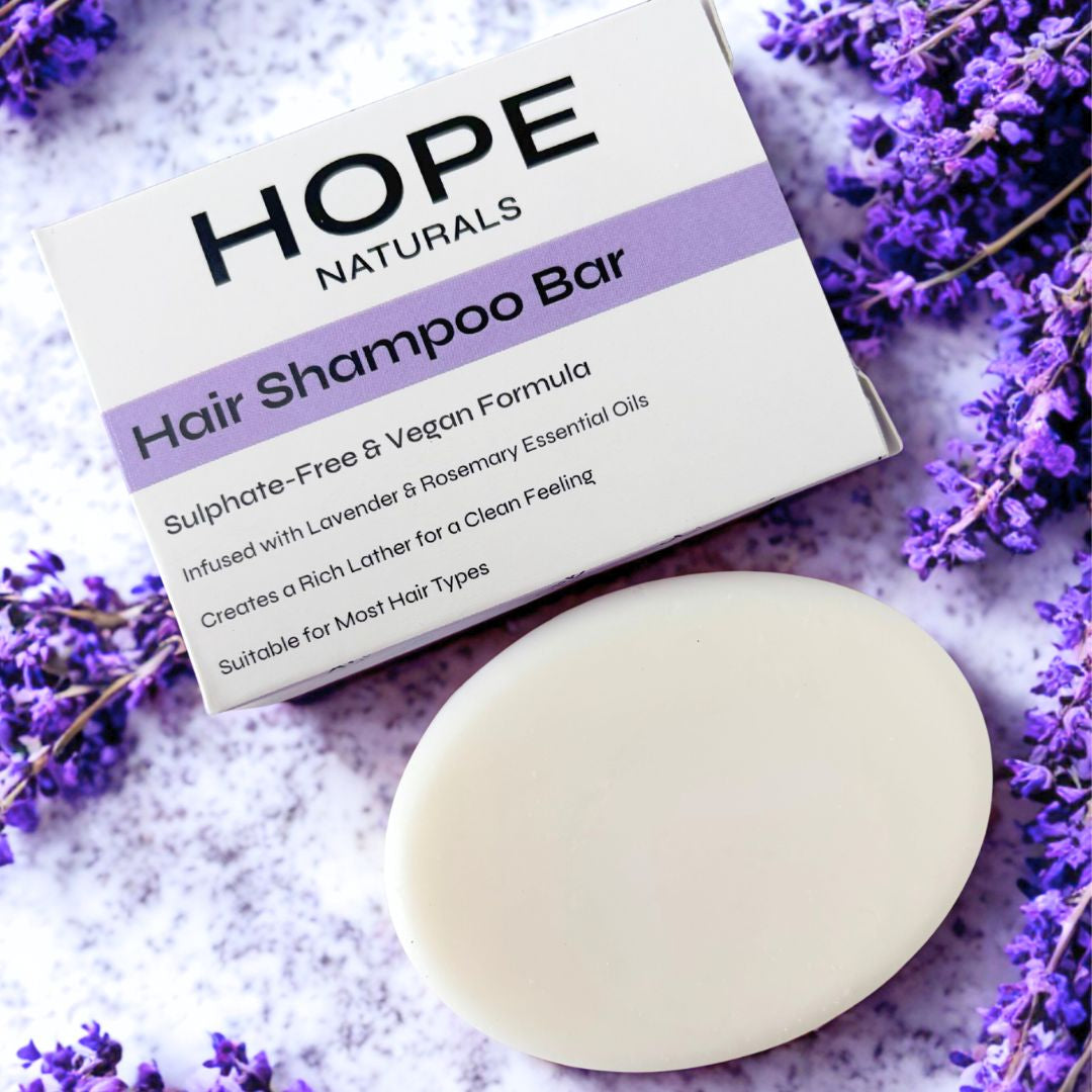Hair Shampoo Bar - Lavender & Rosemary, Natural, Vegan, Sulphate-Free, Plastic-Free, Made in UK
