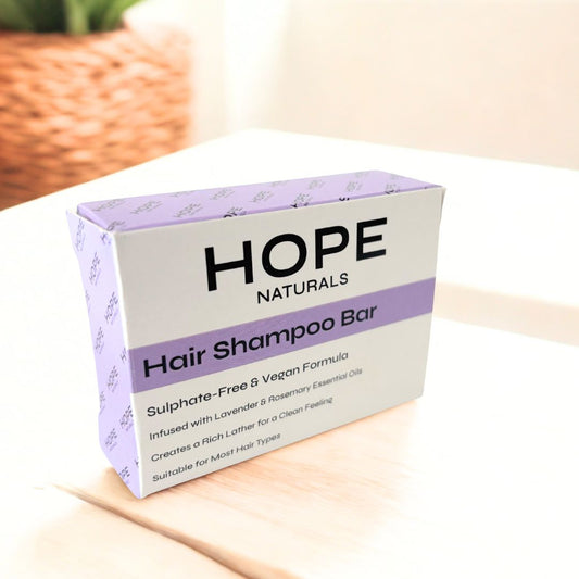 Hair Shampoo Bar - Lavender & Rosemary, Natural, Vegan, Sulphate-Free, Plastic-Free, Made in UK